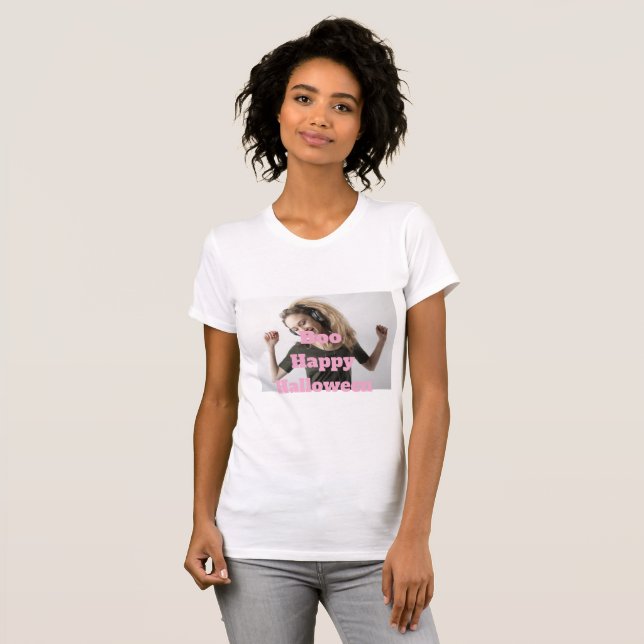 Camiseta Boo Feliz Dia das Bruxas (Frente Completa)