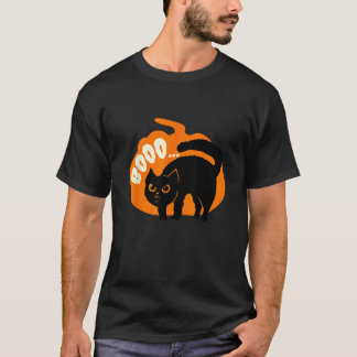 Camiseta Boo - Gato Preto Assustador Cute Mãe Halloween