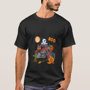 Camiseta Boo Ghost Andando Motocicleta Horror Candy Carve