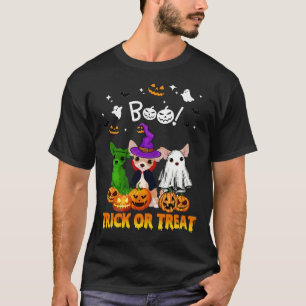 Camiseta Boo Ghost Chihuahua Trick ou Treine Halloween