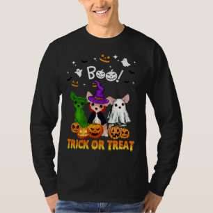 Camiseta Boo Ghost Chihuahua Trick ou Treine Halloween