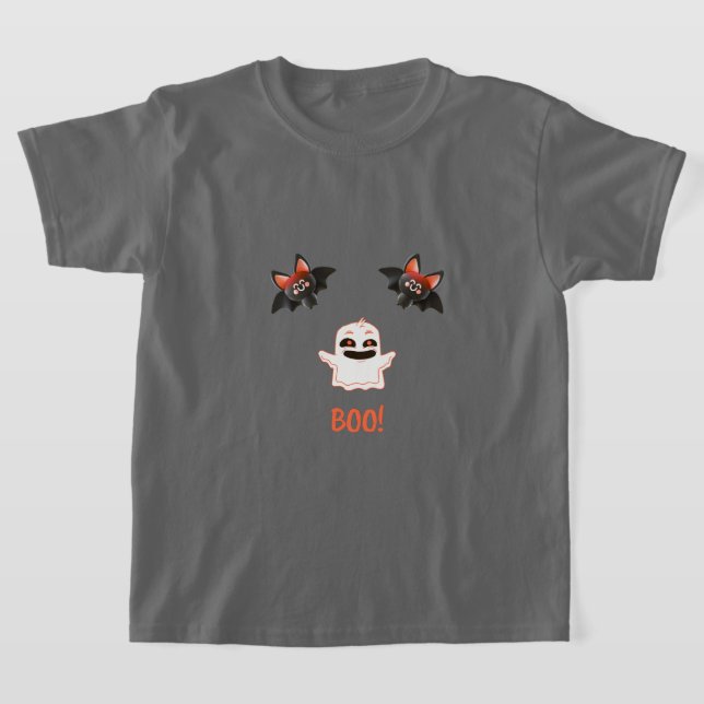 Camiseta BOO! Ghost Kids bonitos no Halloween Tee (Postura )