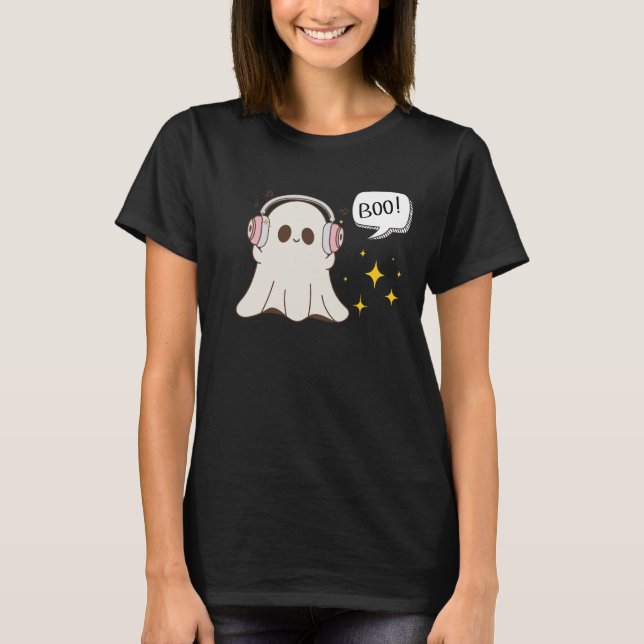 Camiseta Boo Ghost Musical Halloween (Frente)