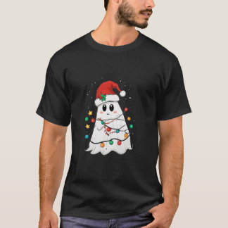 Camiseta Boo Ghost Papais noeis Xmas Light Halloween Homens