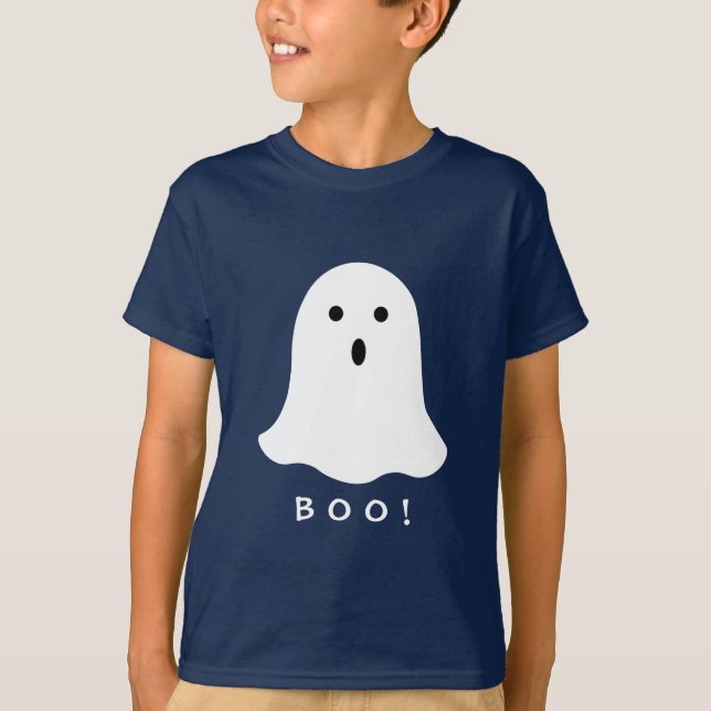 Camiseta Boo Ghost para o Halloween para crianças (Frente)