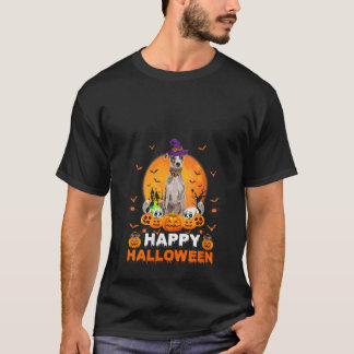 Camiseta Boo Ghost Scary Pumpkin Moon Witch Whippet Dog Hal