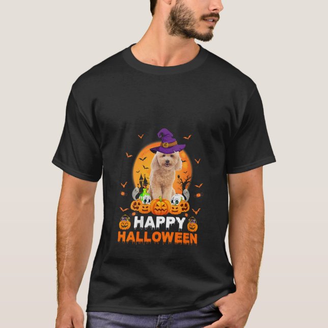 Camiseta Boo Ghost Scary Pumpkin Moon Witle Poodle Hall (Frente)