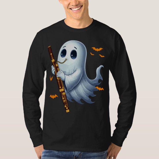 Camiseta Boo Ghoul Playing Bassoon Halloween Musical Instru (Frente)