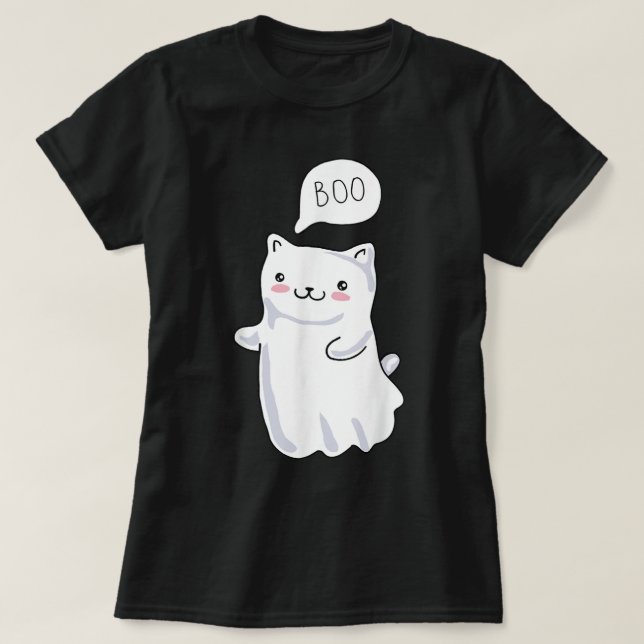 Camiseta Boo Halloween Cat Figurume Gift - Boo Funny Cat Gi (Frente do Design)