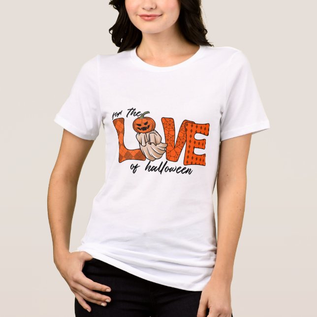 Camiseta Boo Halloween com tema de amor (Frente)