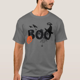 Camiseta Boo Halloween Costume Spiders, Pumkin & Witch Hat