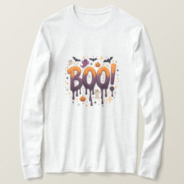 Camiseta BOO Halloween Letras Pingando com Fantasmas, Morce