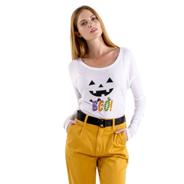 Camiseta Boo Halloween lindo (Criador carregado)