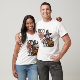 Camiseta Boo Halloween Pig E Pumpkin