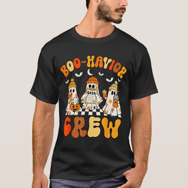 Camiseta Boo-havior Crew Behavior Yst Halloween Aba  (Frente)