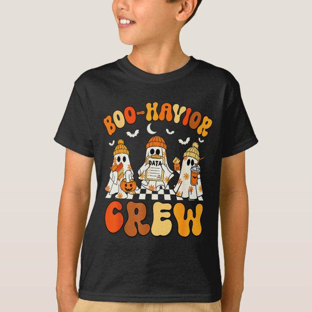 Camiseta Boo-havior Crew Behavior Yst Halloween Aba  (Frente)