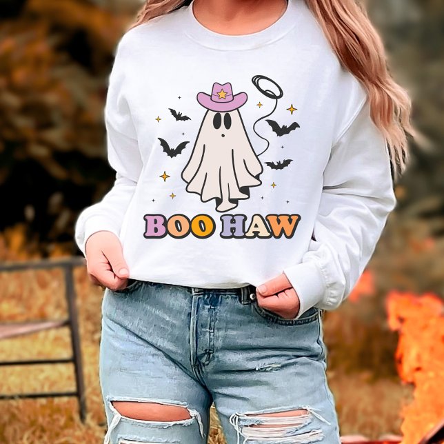 Camiseta Boo Haw Cowboy Spooky Cute Ghost Halloween (Criador carregado)