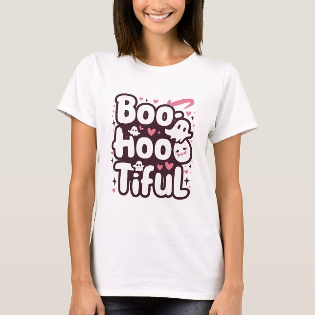 Camiseta Boo-Hoo-Tiful Halloween Sticker (Frente)
