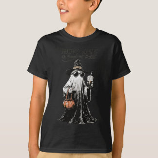 Camiseta Boo-Jee & Booked Solid Fantasma Retro Halloween