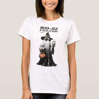 Camiseta Boo-Jee & Booked Solid Fantasma Retro Halloween