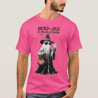 Camiseta Boo-Jee & Booked Solid Fantasma Retro Halloween