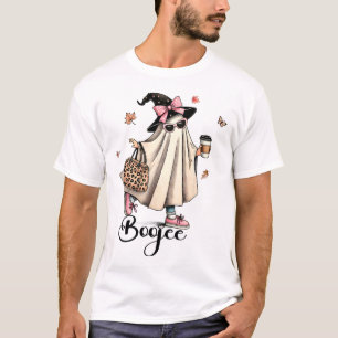 Camiseta Boo Jee Ghost Ice Coffee Coquette Halloween Wo