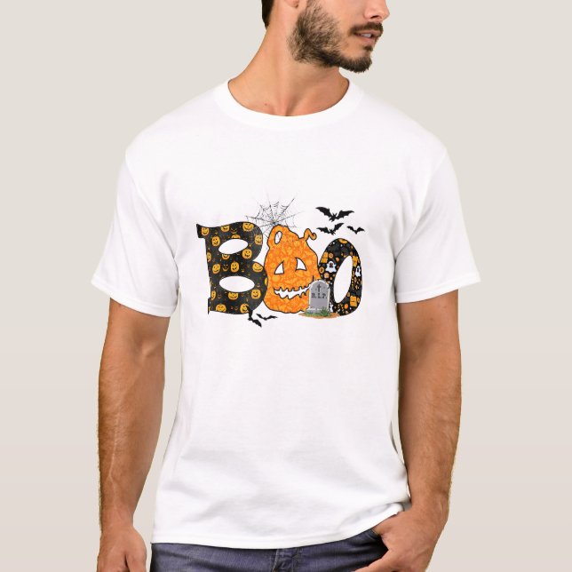 Camiseta Boo - Maluco Pumpkin Horror Noite Figurino (Frente)