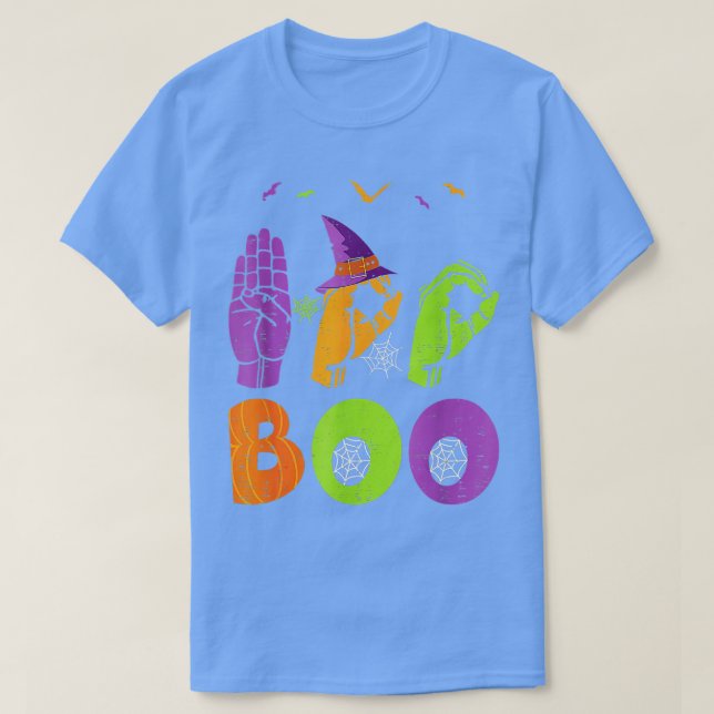 Camiseta Boo Mãos Orgulho Americano da Língua de Sinais ASL (Frente do Design)