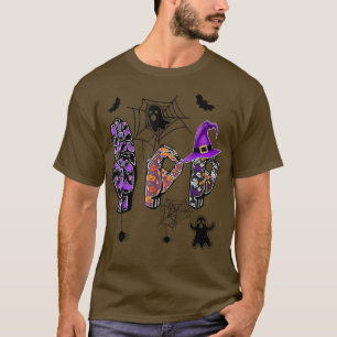 Camiseta Boo Mãos Símbolo Americano Orgulho ASL Hallowe