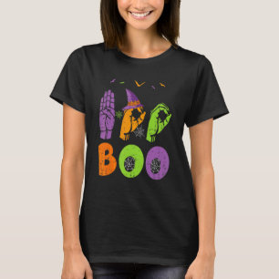 Camiseta Boo Mãos Símbolo Americano Orgulho ASL Hallowe