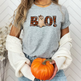 Camiseta Boo Orange Xadrez Halloween