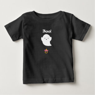 Camiseta Boo! Os pop de bebês saem pacificadores para dizer