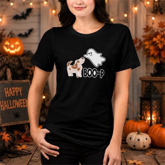 Camiseta Boo Pup Halloween Assustador Fofo