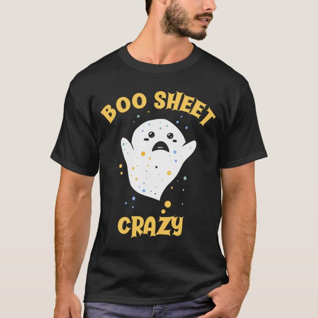 Camiseta Boo Sheet Louco Bebê Fantasma Halloween (Frente)