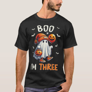 Camiseta Boo, Sou Três Garoto De aniversário de 3 anos De F