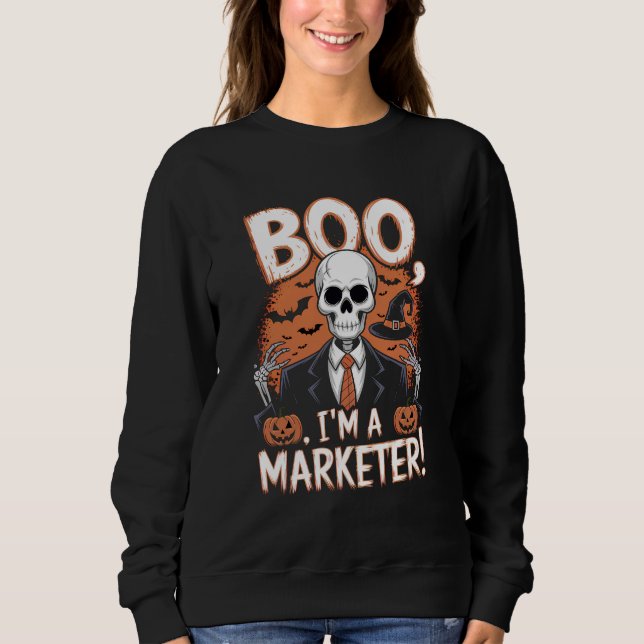 Camiseta Boo, sou um publicitário do Halloween Engraçado (Frente)