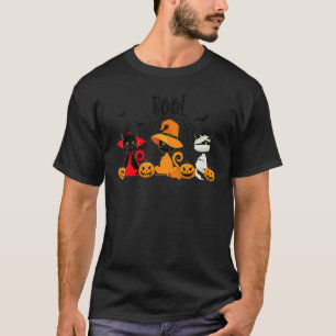 Camiseta Boo Spooky Halloween Mummy Witmy Cat Roupa