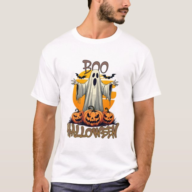 Camiseta Boo Spooky Pumpkin Haunt (Frente)