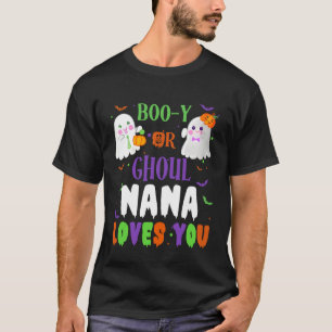 Camiseta Boo-y Ou Ghoul Nana Ama Você Boo Bebê De Halloween