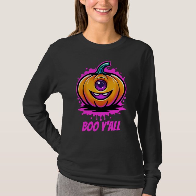 Camiseta Boo Y'All, design de Halloween adorável (Frente)