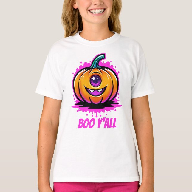 Camiseta Boo Y'All, design de Halloween adorável (Frente)