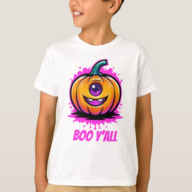 Camiseta Boo Y'All, design de Halloween adorável (Frente)