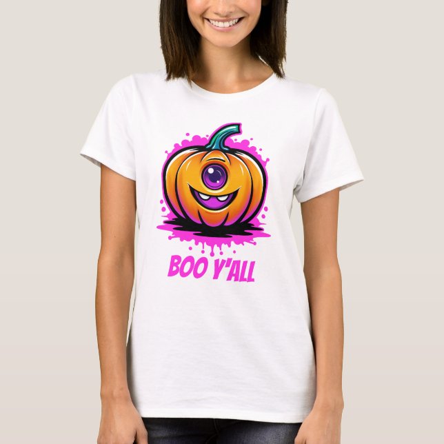 Camiseta Boo Y'All, design de Halloween adorável (Frente)