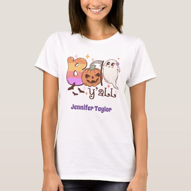 Camiseta Boo Y'all, Ghost Ghost Hallloween (Frente)