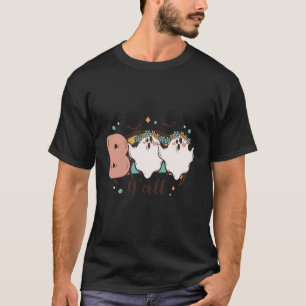 Camiseta Boo Y'All Ghost Spooky Dia de as Bruxas engraçado