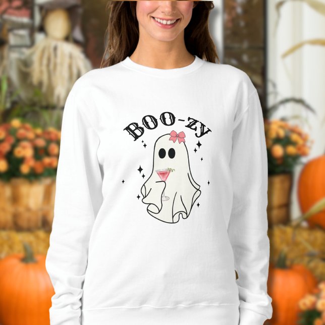 Camiseta Boo-zy Cosmopolitan Cocktail Engraçado Fantasma Ha (Boo-zy Cosmopolitan Cocktail Funny Ghost Halloween sweatshirt)