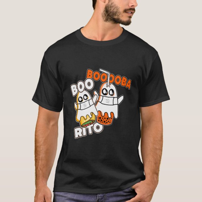Camiseta Booba Boo rito Kawai Boba Tea Burrito dentro Hallo (Frente)