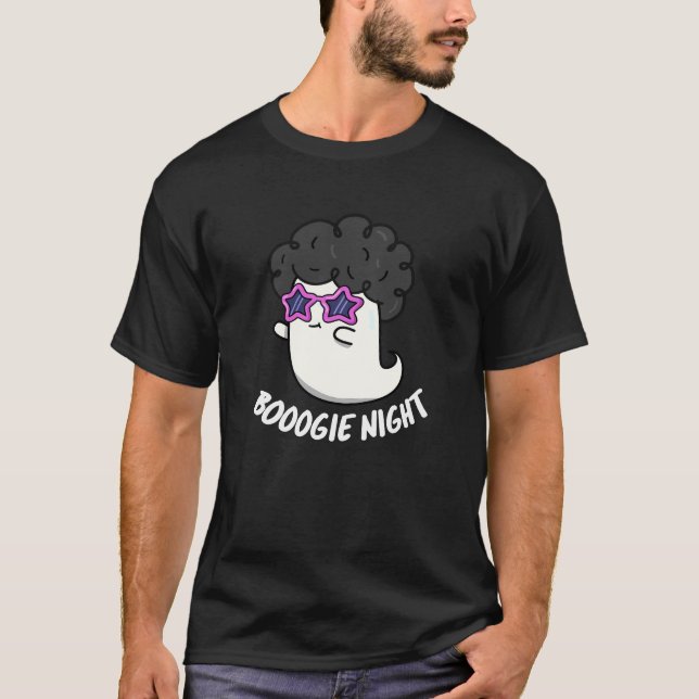 Camiseta Boogie Night Dia de as Bruxas engraçado Ghost Pun  (Frente)