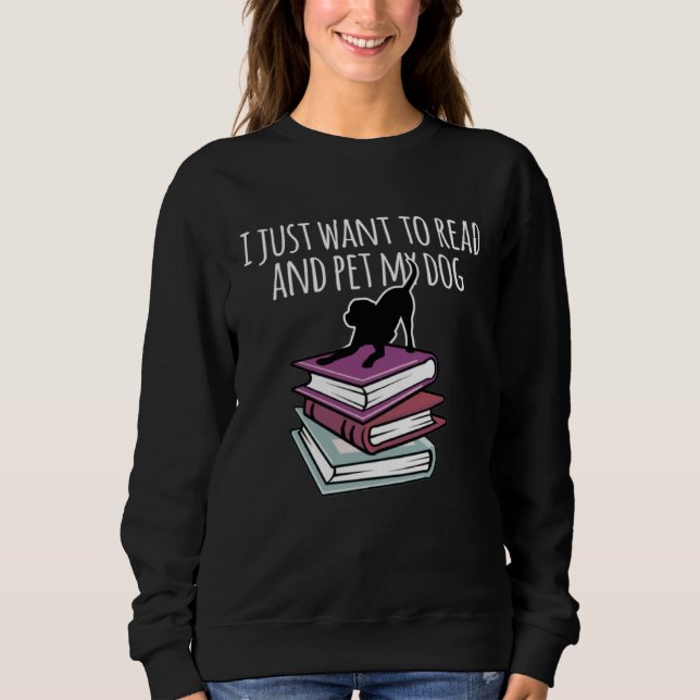 Camiseta Book and Dog  I Just Want To Read Mens Womens (Frente)