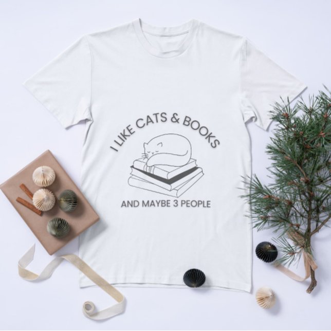 Camiseta Book Cat Lover Engraçado Design (Criador carregado)